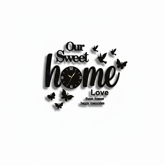 Our Sweet Home 3D Wooden Wall Clock with light