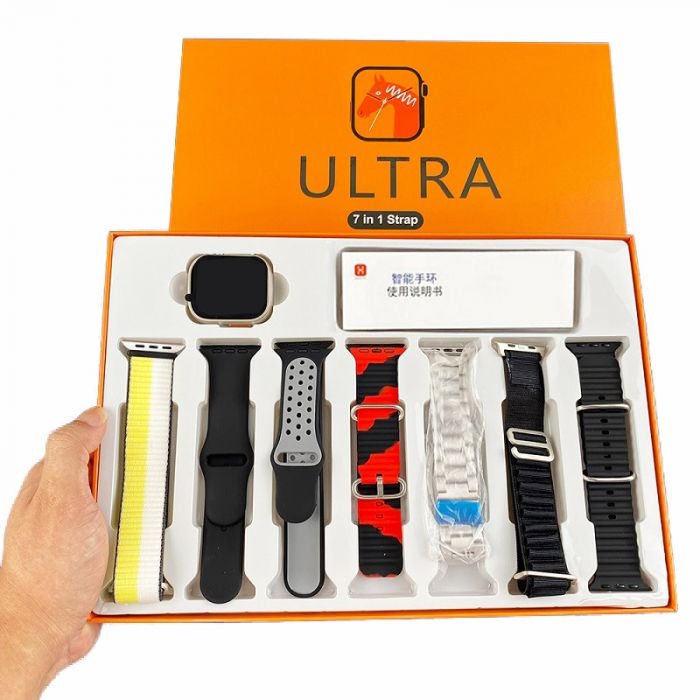Ultra Smartwatch 7-in-1 Strap Set Big HD Display